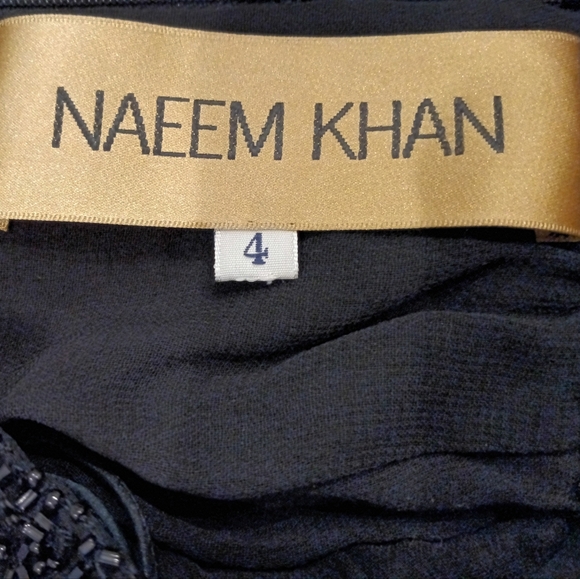 Couture designer Naeem Khan black evening long length beaded skirt size 4 - Picture 6 of 8